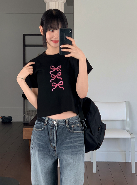 SP Washing Slit Denim Wide Pants
