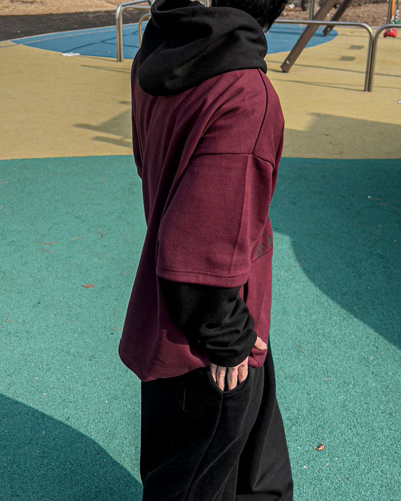 Sad Layered Oversized Hoodie
