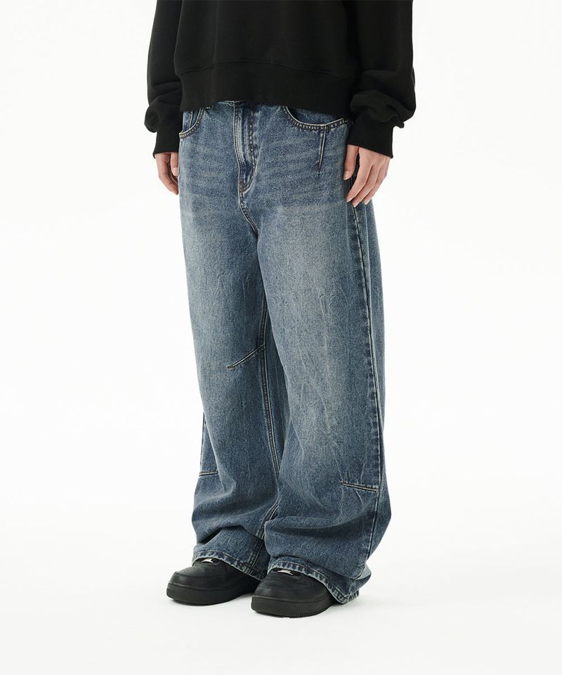 mahagrid(マハグリッド)の「WASHED DART DENIM PANT(Pants)」