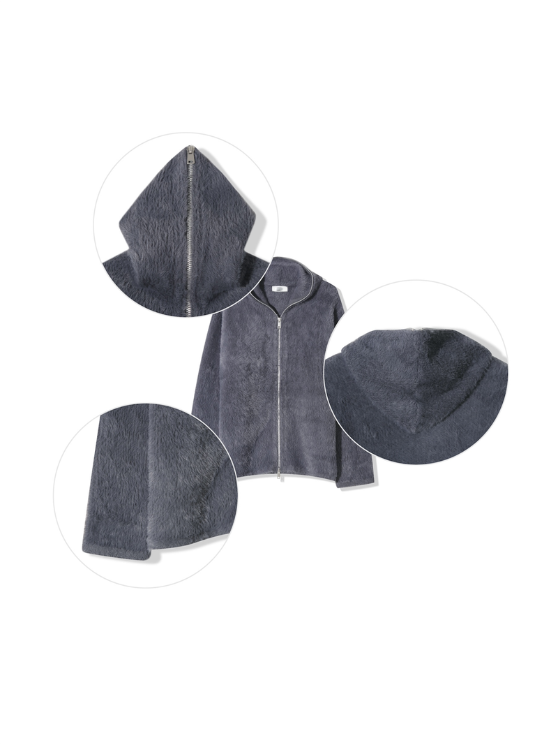 Wonder Angora Knit Zip-Up (4 Colors)