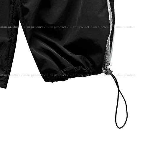 Ruffy Lace Track Nylon Pants