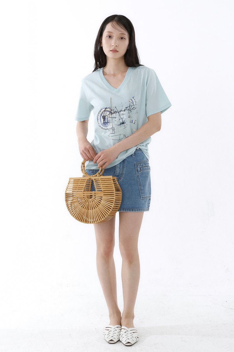 GALAXY V-NECK T-SHIRT_ICE MINT
