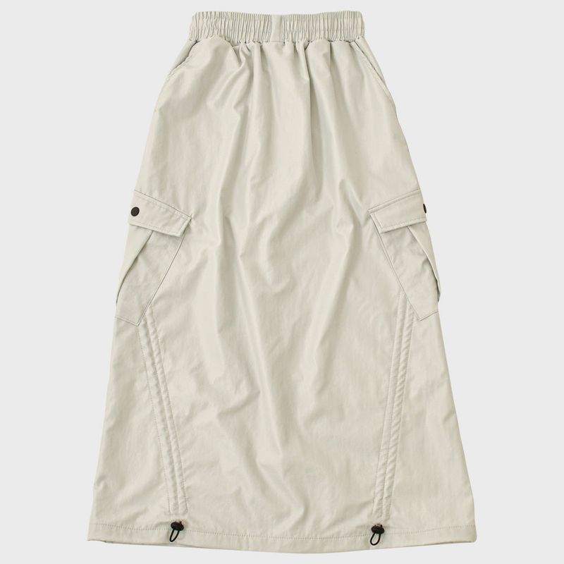HEART BAND CARGO LONG SKIRTS (CREAM)