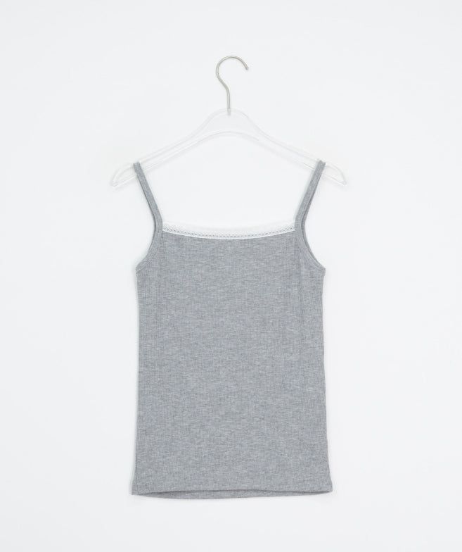 Arone Lace Ribbed Layered Layered Strap Sleeveless