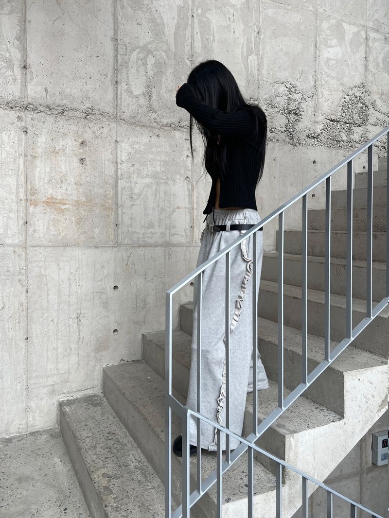 Midweek Ease Belt Loop Side Frill Training Long Pants (3 colors)