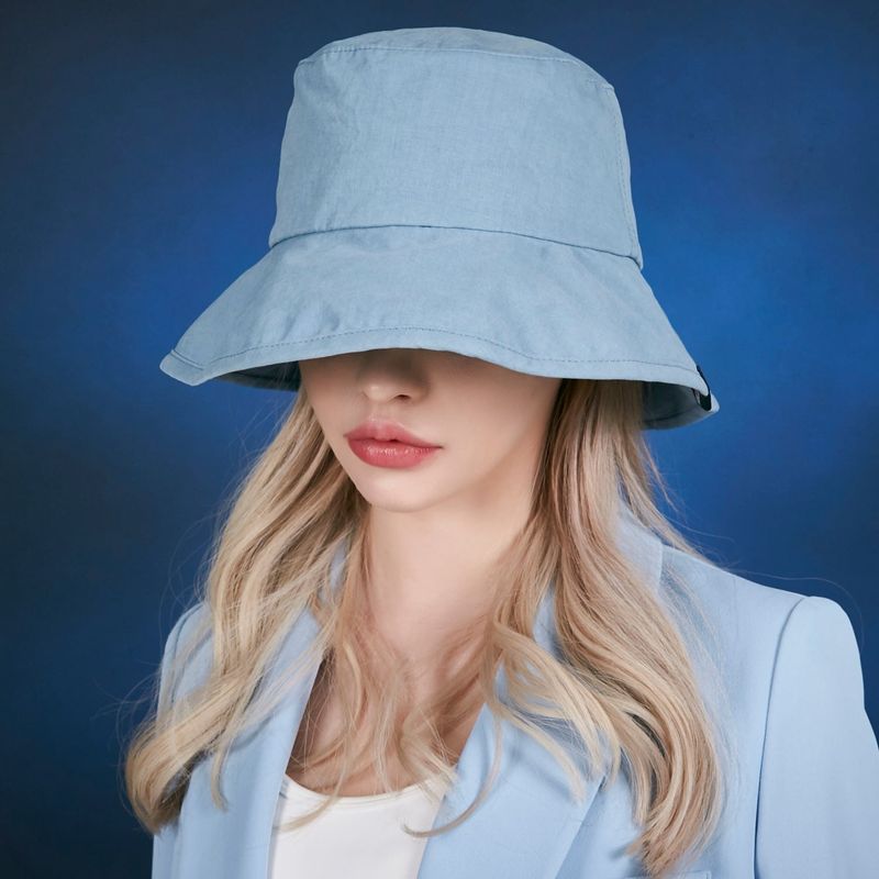 Wide brim wash bucket hat BLUE