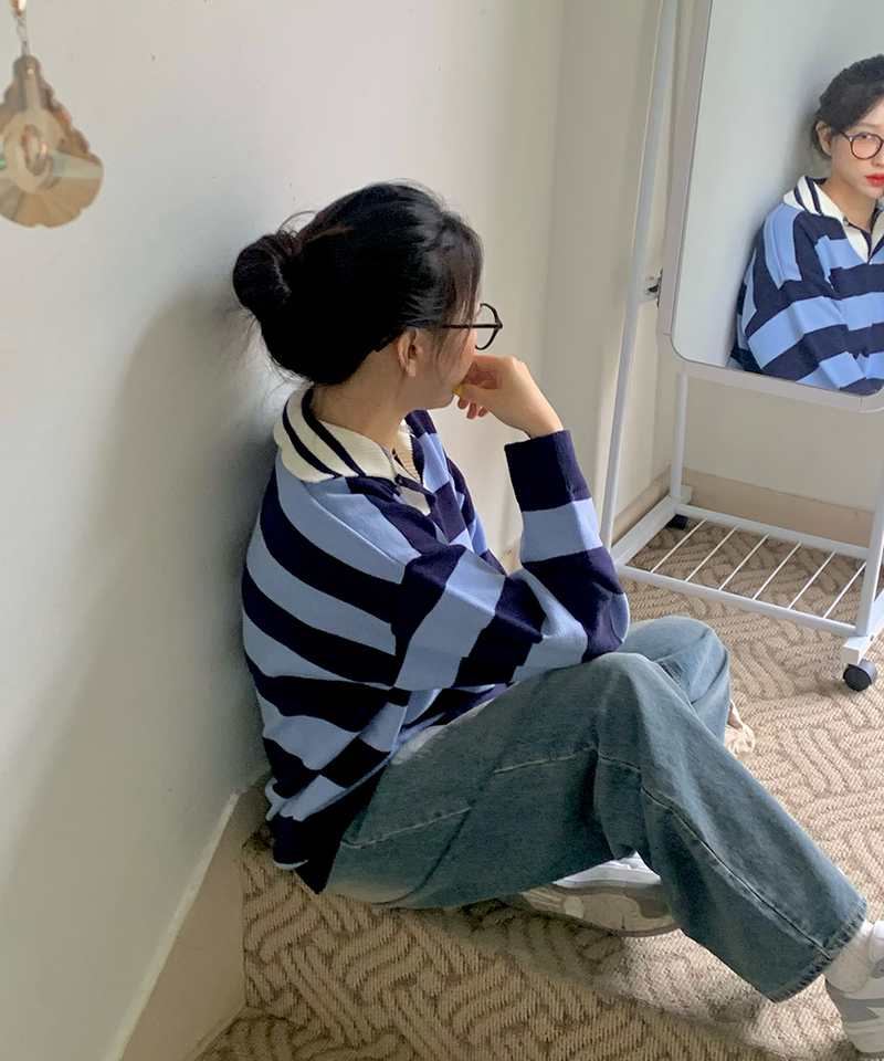 Bold Stripe Collar Knit