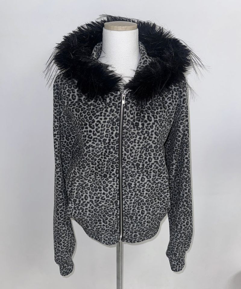 leo fur zip-up (2colors)