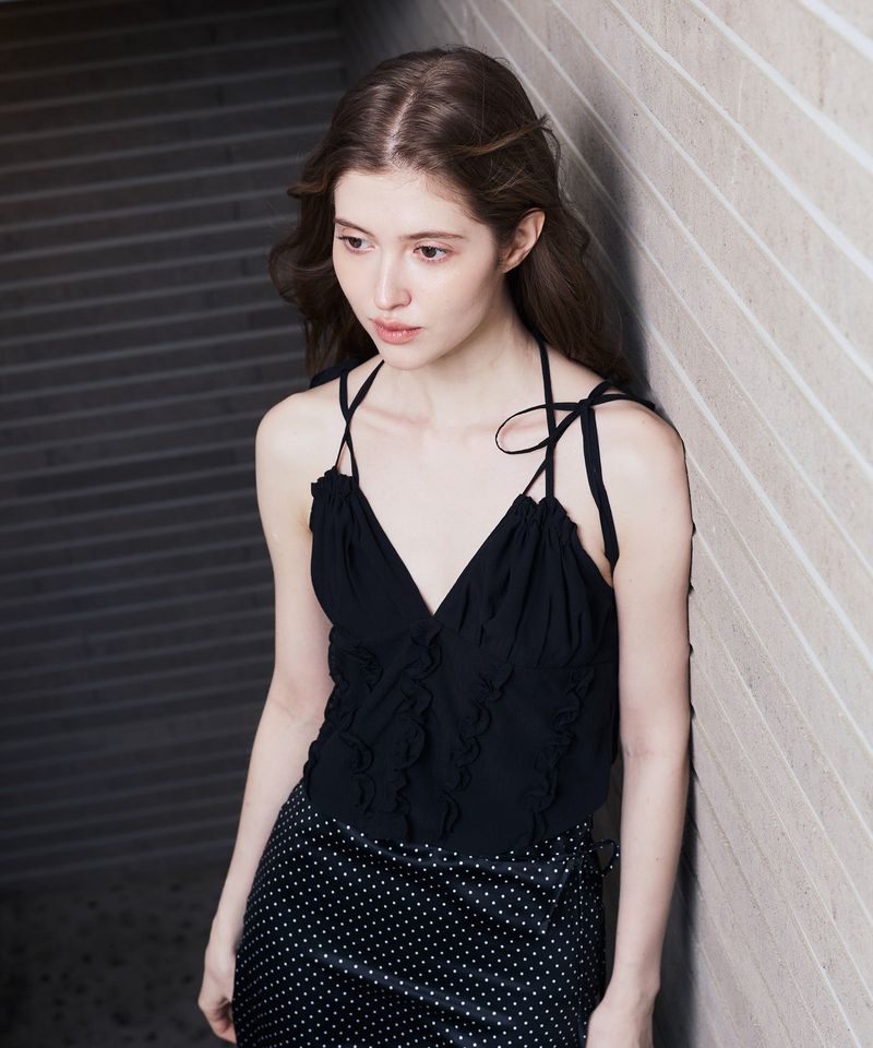 REVE CORSET SMOCKED TOP / BLACK