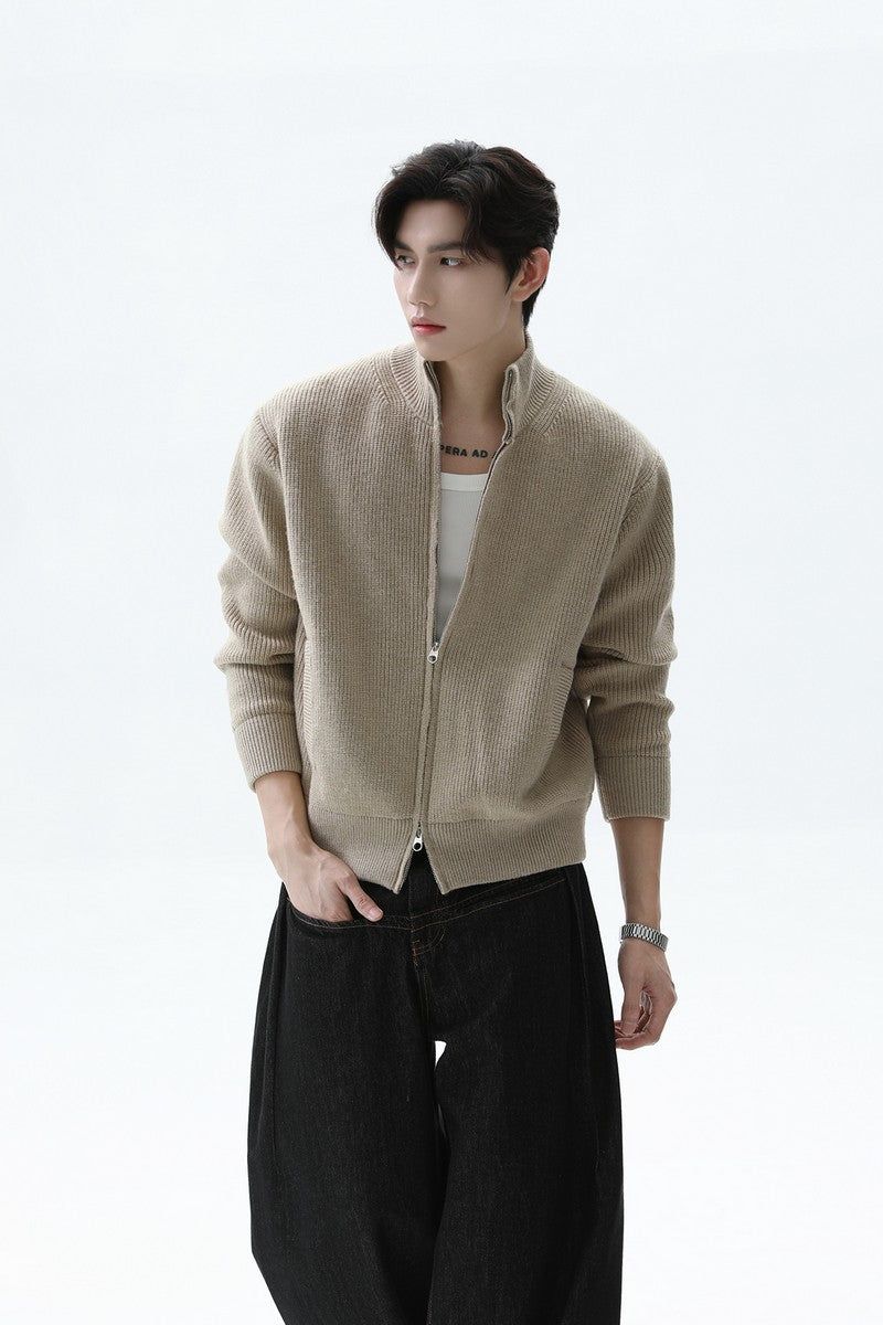 TURNTIDE（ ターンタイド）の「Wool Zip Up Stand Collar Cardigan（Tops）」