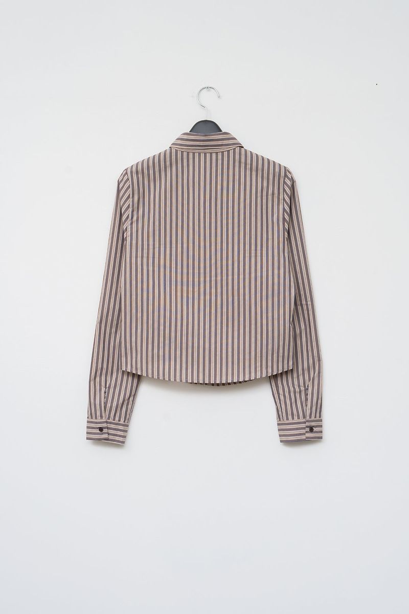(W) Leaf Striped Shirt (2color)