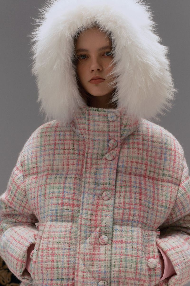 Tweed down jacket