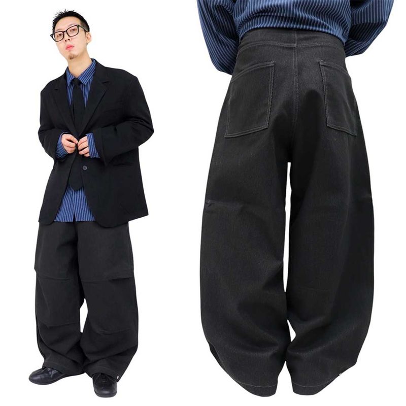 Wide Pigment Snap Denim Pants