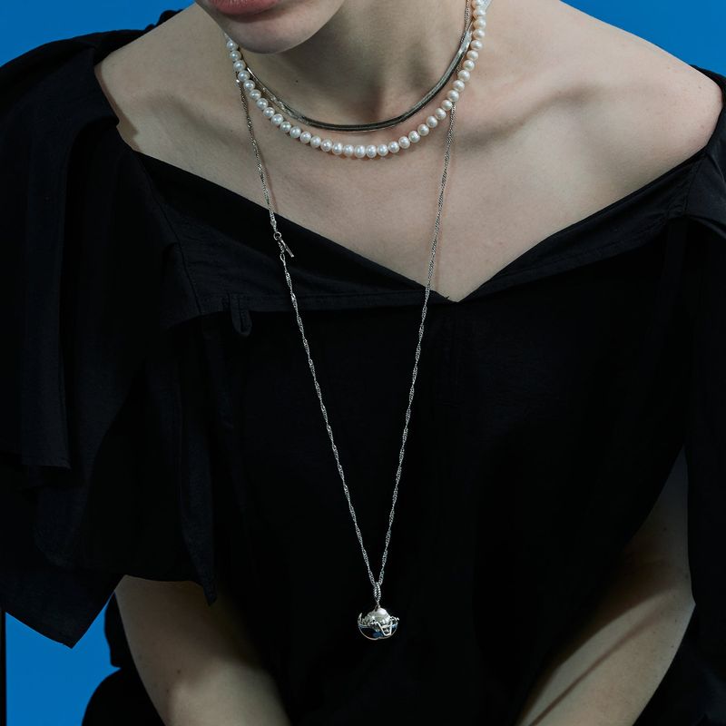 Ball Pendant Necklace_Silver