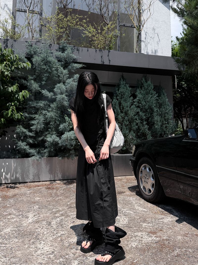 DOUBLE STRAP COTTON SKIRT