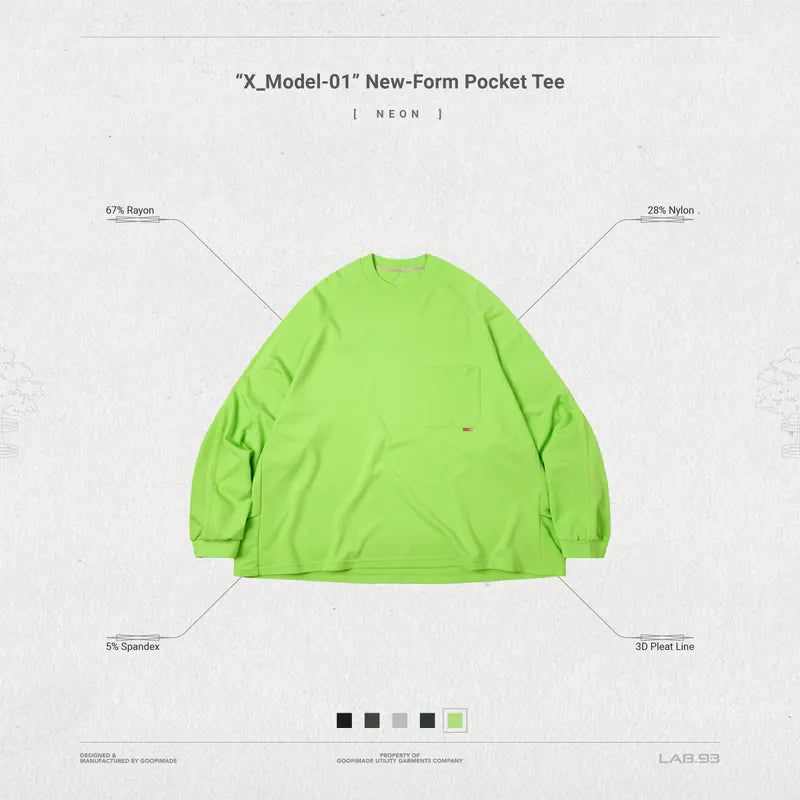 “X_Model-01” New-Form Pocket Tee