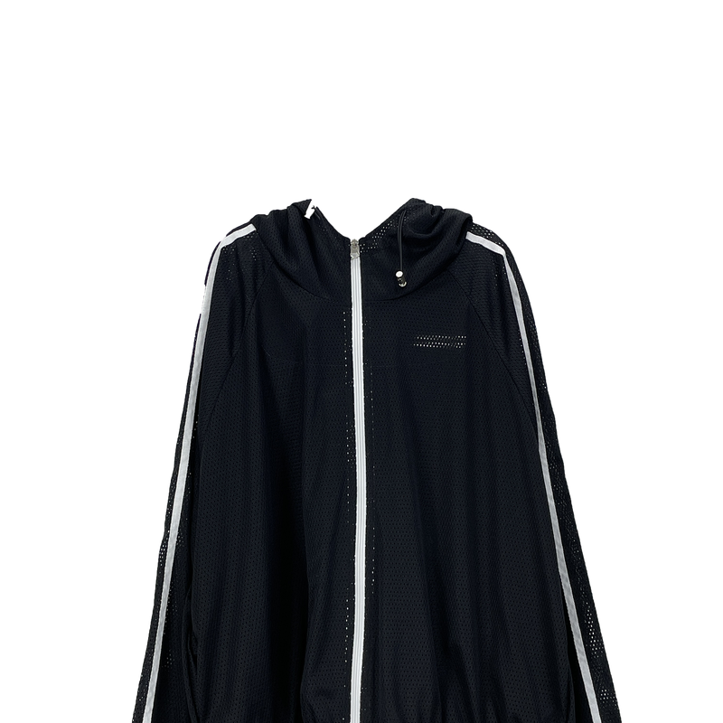 mesh track hooded jacket