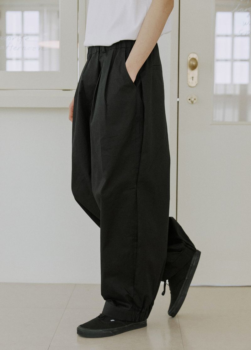 unisex side balloon pants black