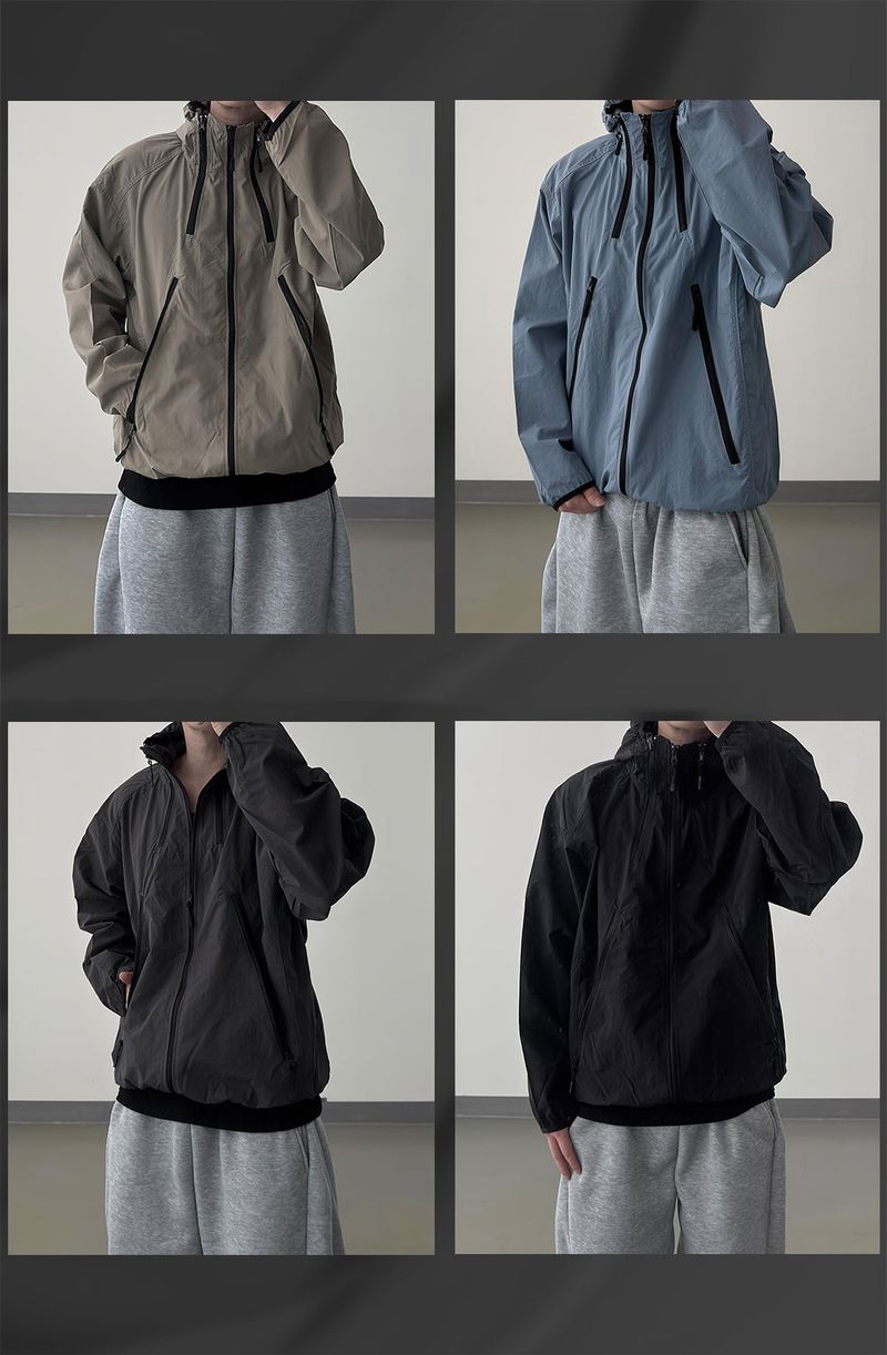 CALVET Zip-Up Hooded Windbreaker