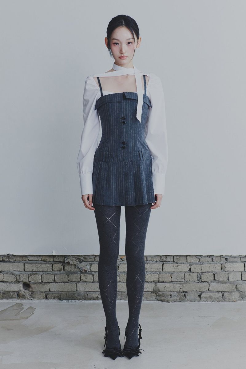 HEART TOP DRESS grey