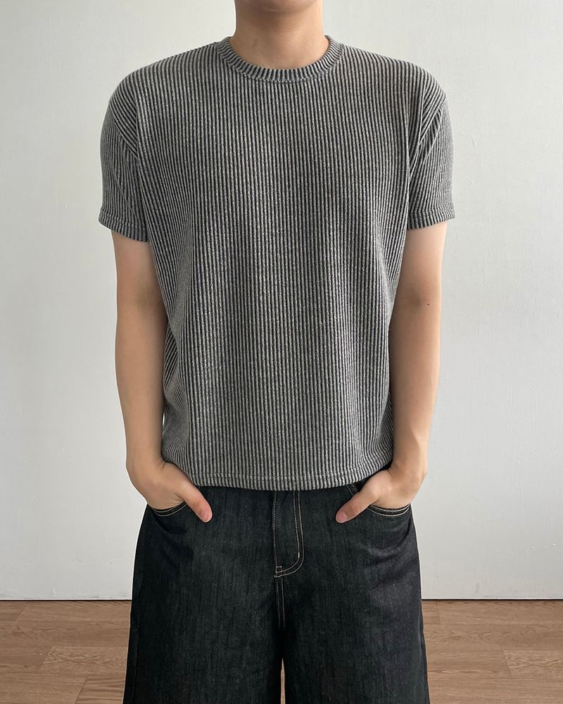 IDF(アイディーエフ)の「Ribbed Two-Tone Muscle Fit Short Sleeve(Tops)」