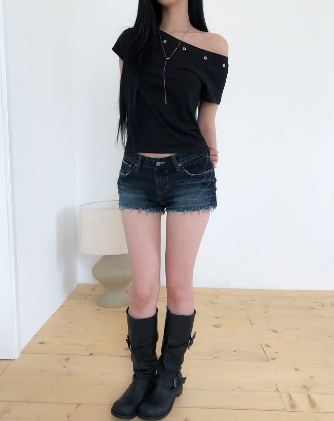 ULAN(ユレン)の「Harbor Embossed Denim Low Short Pants(Pants)」