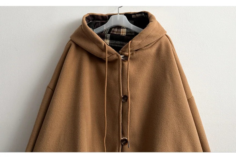 Heel double wool royal boxy pocket hooded coat 