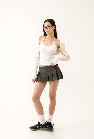【即日発送】Jewel cross back tank top - white  