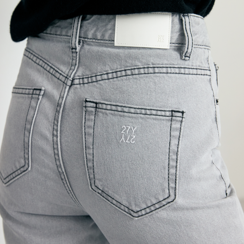 Warm grey semi wide jeans - SW004