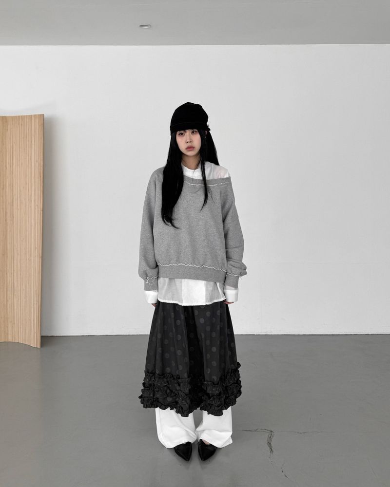 Dot frill skirt