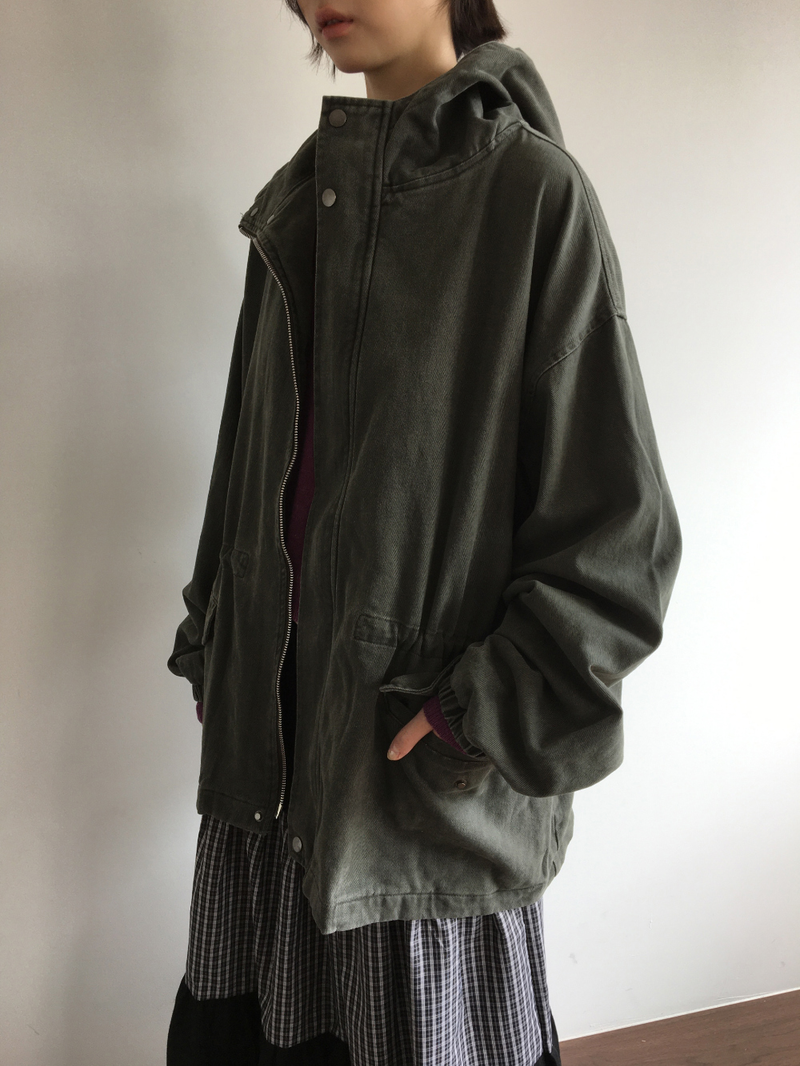 Morrow washed hooded field jacket (2color)