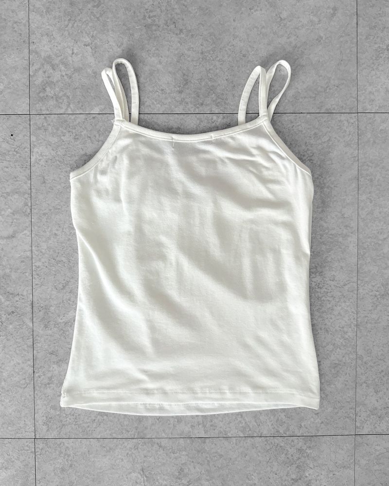 DUAL SHIRRING LAYERED CAMI