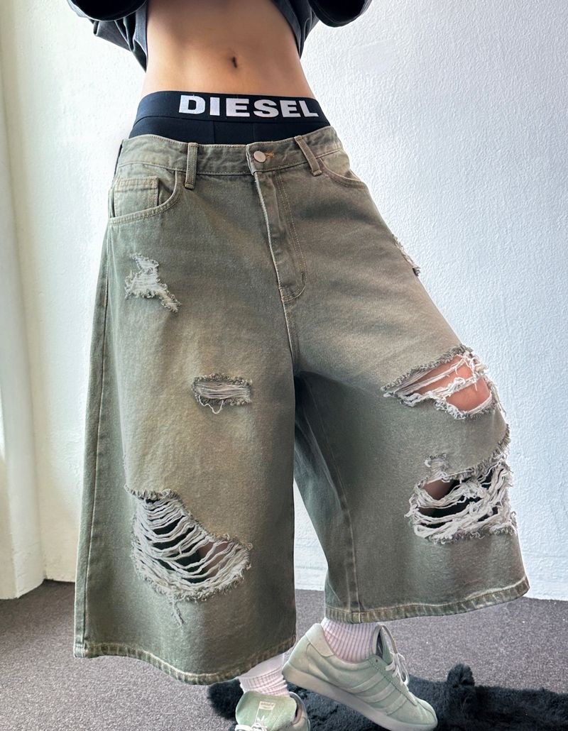 Britty Colored Washed Distressed Denim 3color