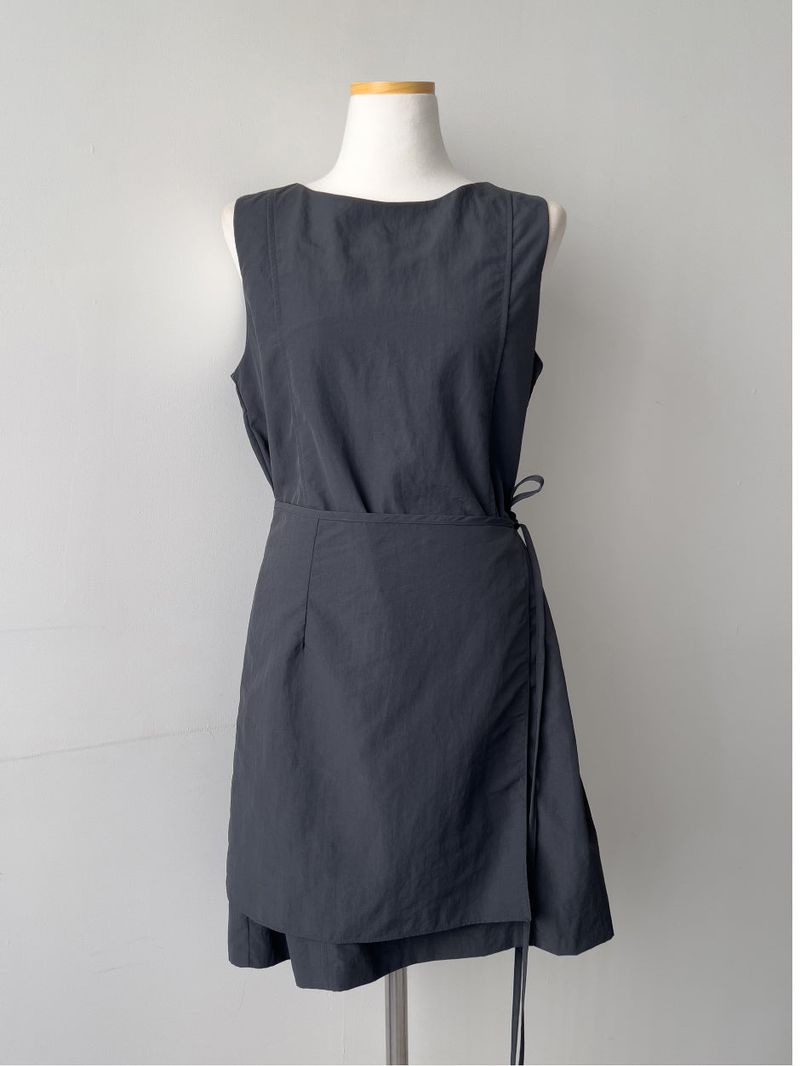 Joanne Nylon Sleeveless Wrap One Piece