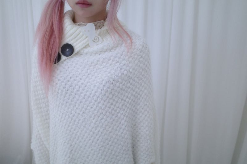 Yui button knit cape (3color)