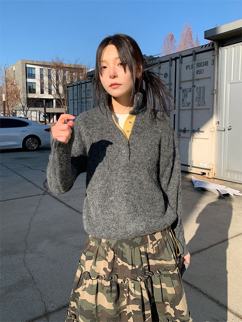 HENLEY ANORAK SWEATER (5C)