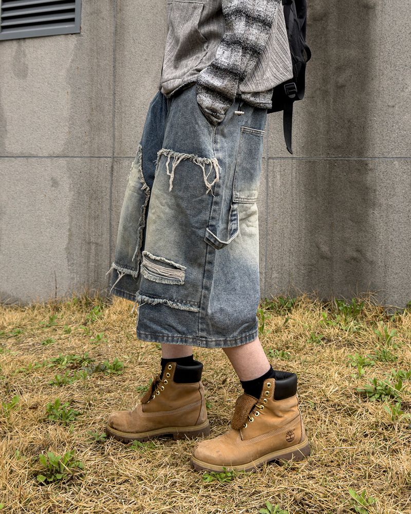 Rick Distressed Bermuda Denim Pants