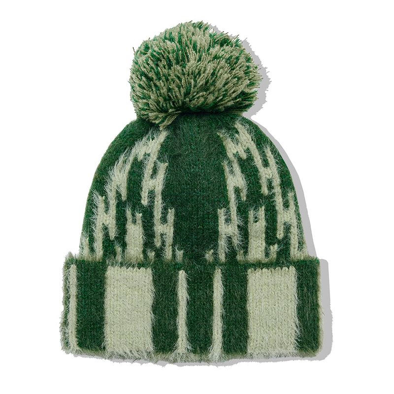 navajo pattern beanie green