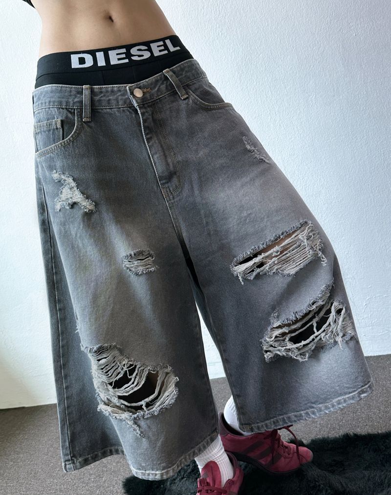 Britty Colored Washed Distressed Denim 3color