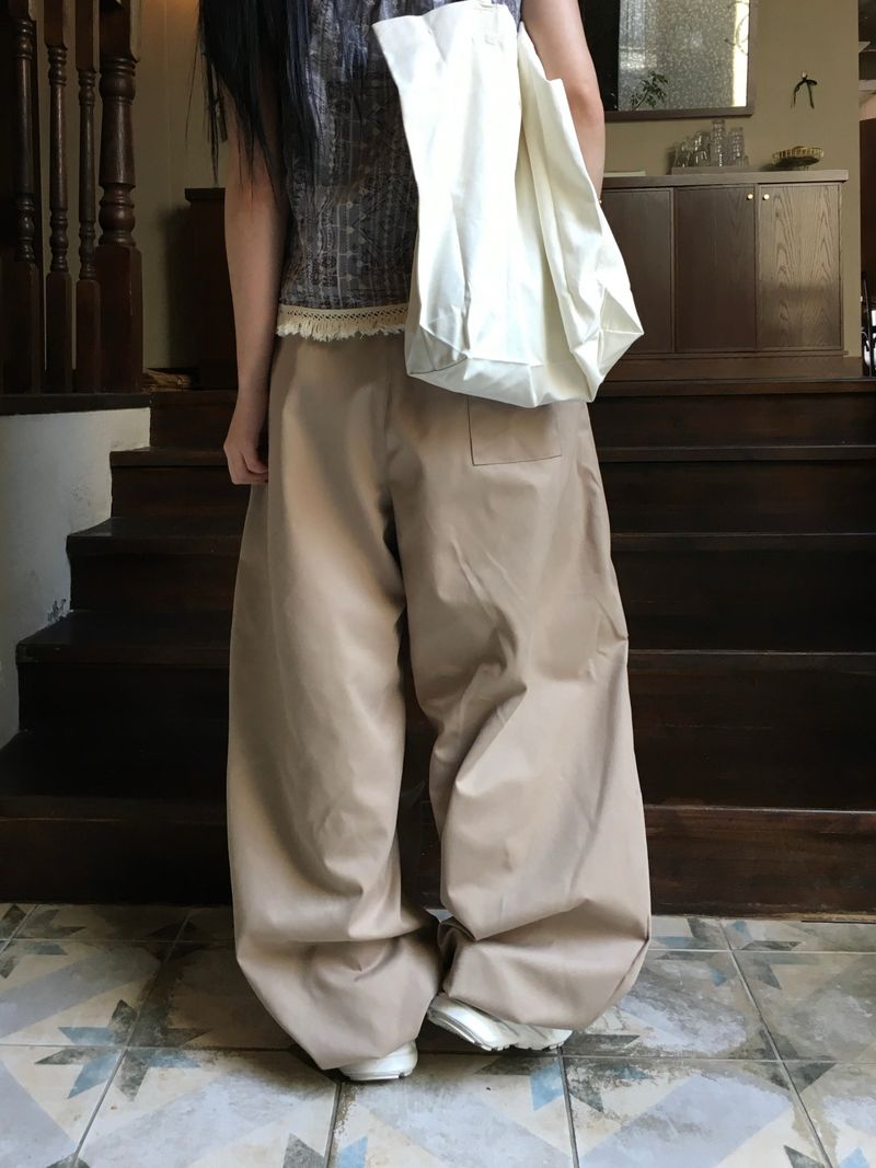 Tail Curved Wide Cotton Pants (4c)