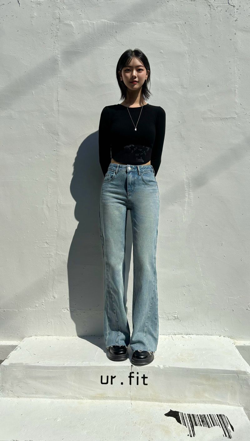 FLARED BOOTCUT DENIM PANTS code 23005
