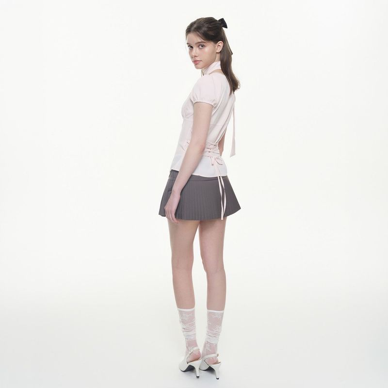 Chiffon Corset Blouse - PINK