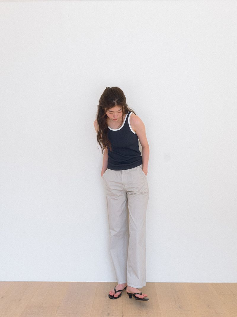 Relaxed Cotton Pants - Gray