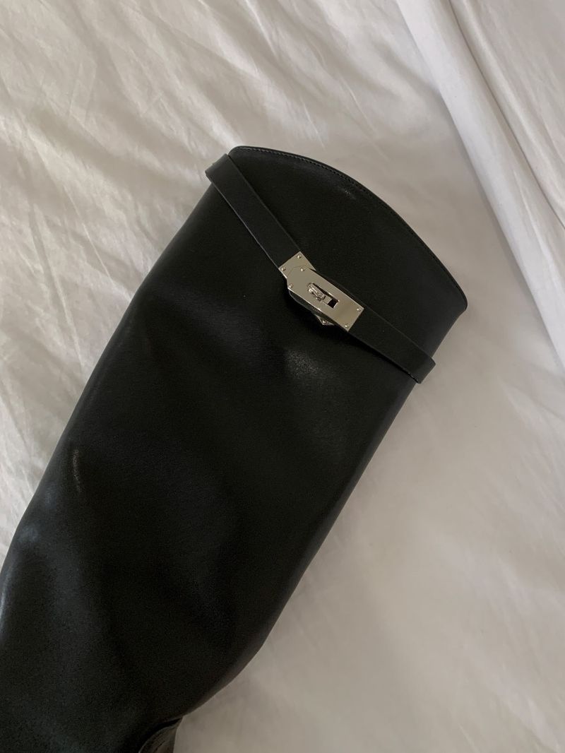 Maison Core Classic Buckle Leather Long Boots