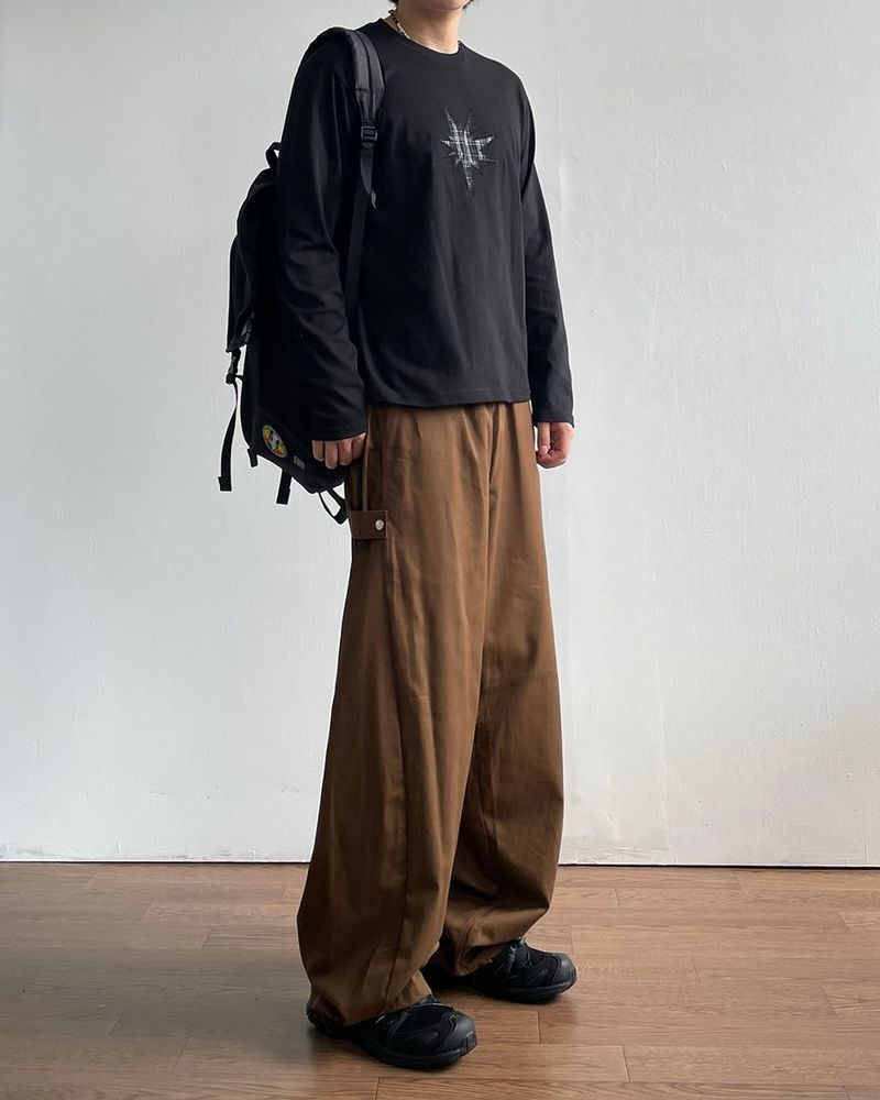 Sans Snap Cotton Pants