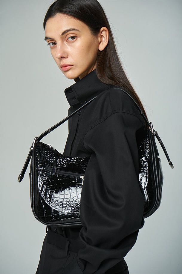 Western Enamel Pattern Leather Bag