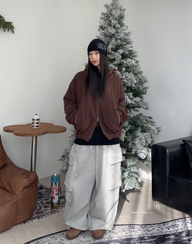 Radif color matching hood knit