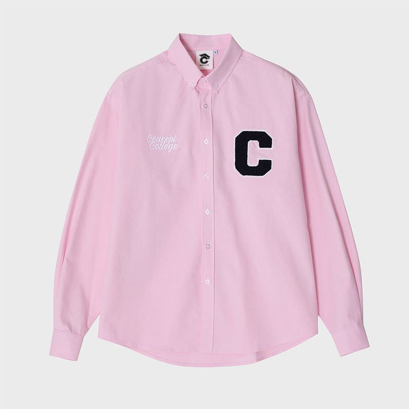 CONCEPT COLLEGE（コンセプトカレッジ）の「C Patch Unisex Pink Oxford Shirt（Tops）」