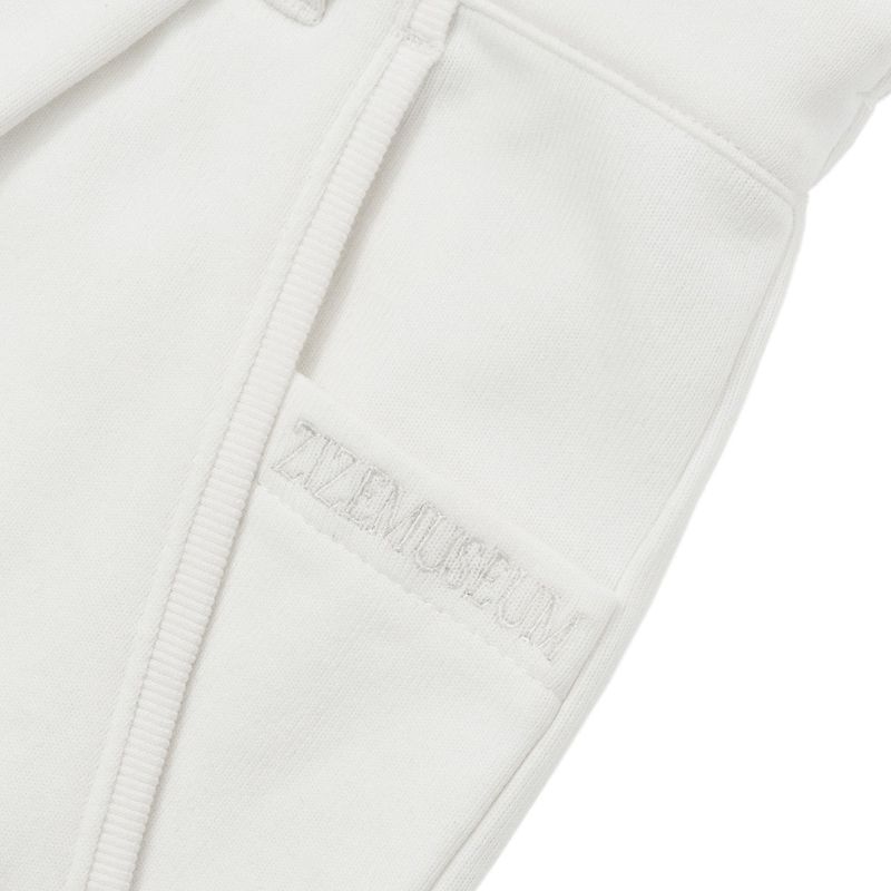 UTILITY POCKET WIDE SWEAT PANTS (WHITE)