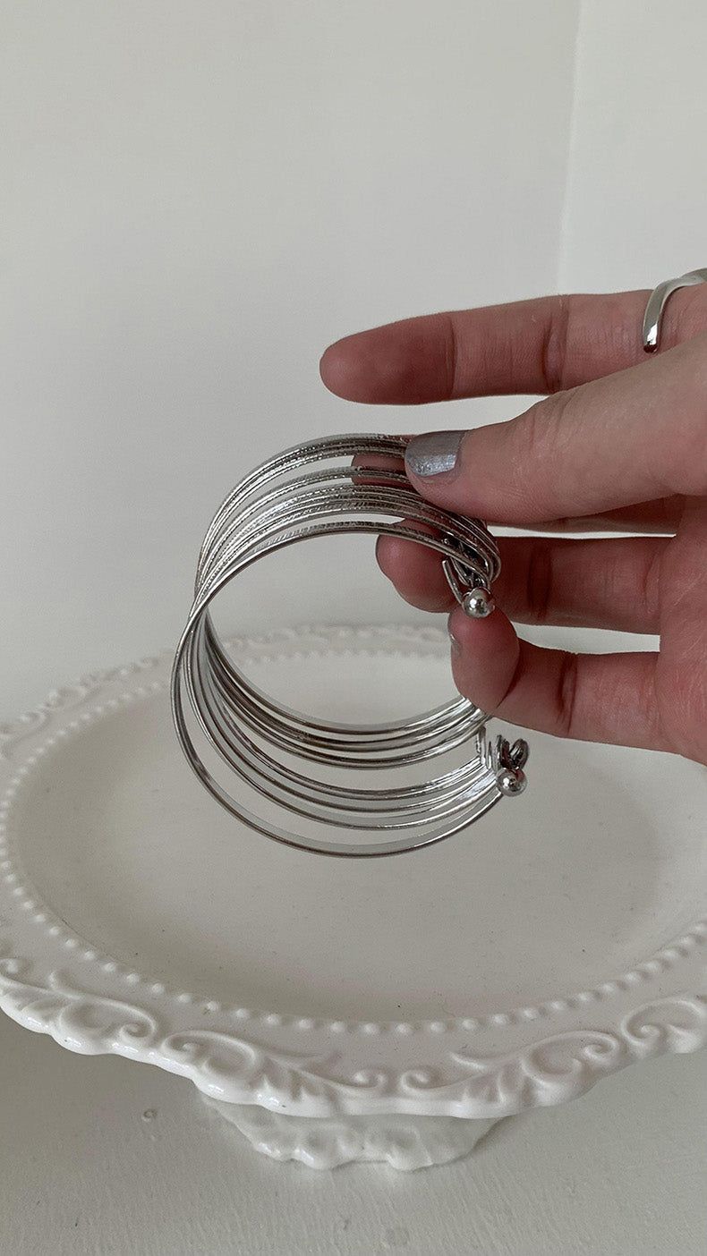 8layered silver bangle